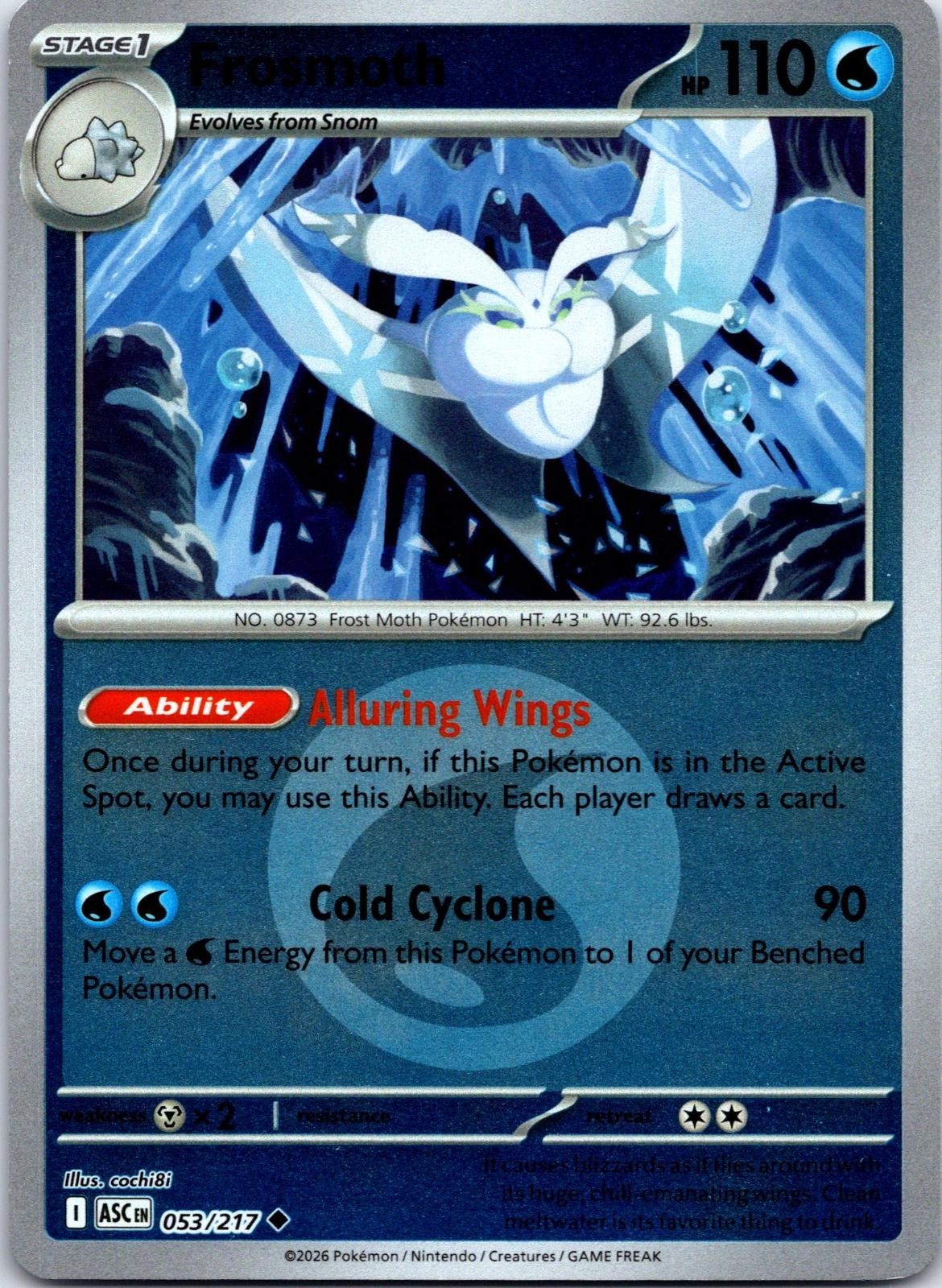 Frosmoth (Energy Symbol Pattern) 053/217 Ascended Heroes Pokemon Reverse Holo NM