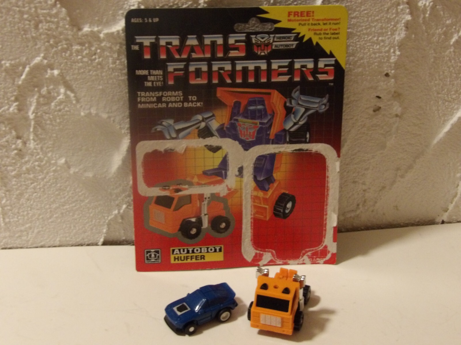 HUFFER TRANSFORMERS G1 CON MINISPY VERSIONE CARDBACK LOTTO ORIGINALE