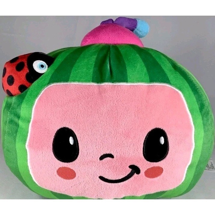 COCOMELON Anguria TV Peluche, Righe Verdi con Faccia Rosa, Antenna Coccinella, Usato in Ottime Condizioni