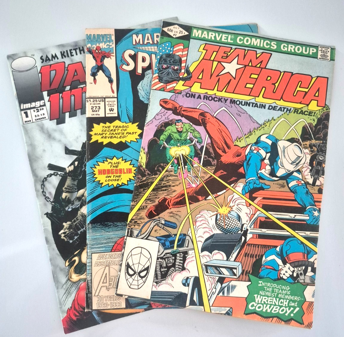 Vintage Marvel Comic Lot Team America #2 Spider-Man #273 + Darker Image