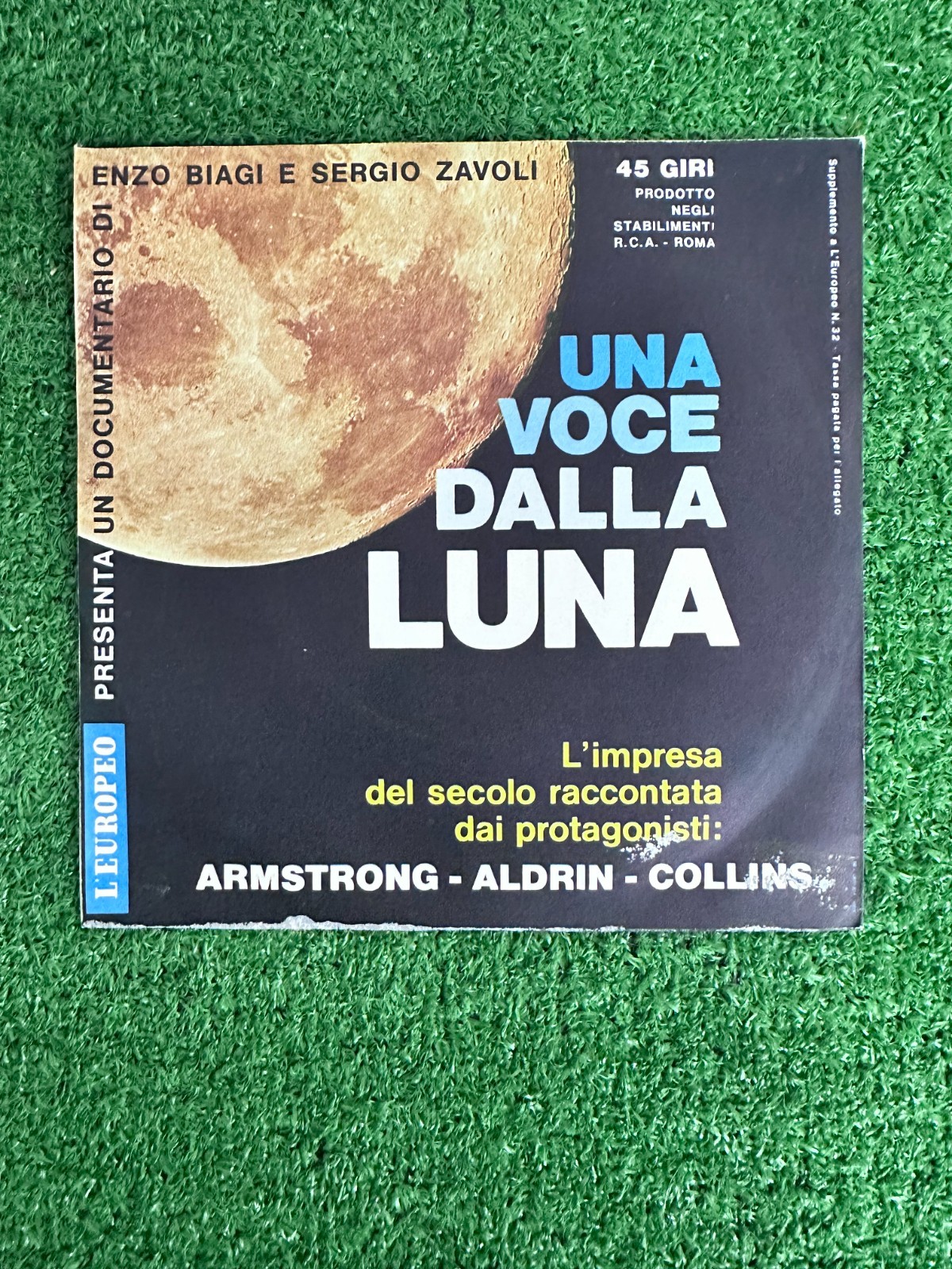 • ENZO BIAGI SERGIO ZAVOLI - UNA VOCE DALLA LUNA 7" 45 GIRI L'EUROPEO 1969 EU 00