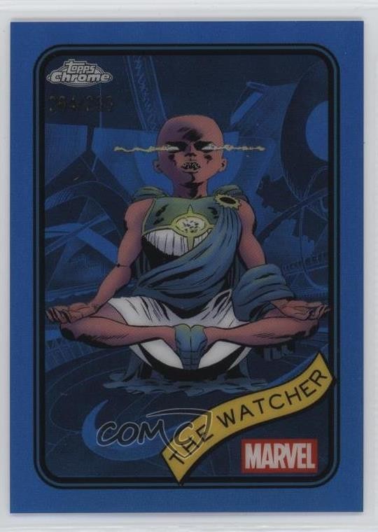 2025 Topps Chrome Marvel Comics rifrattore blu 94/299 The Watcher #28 1ow4