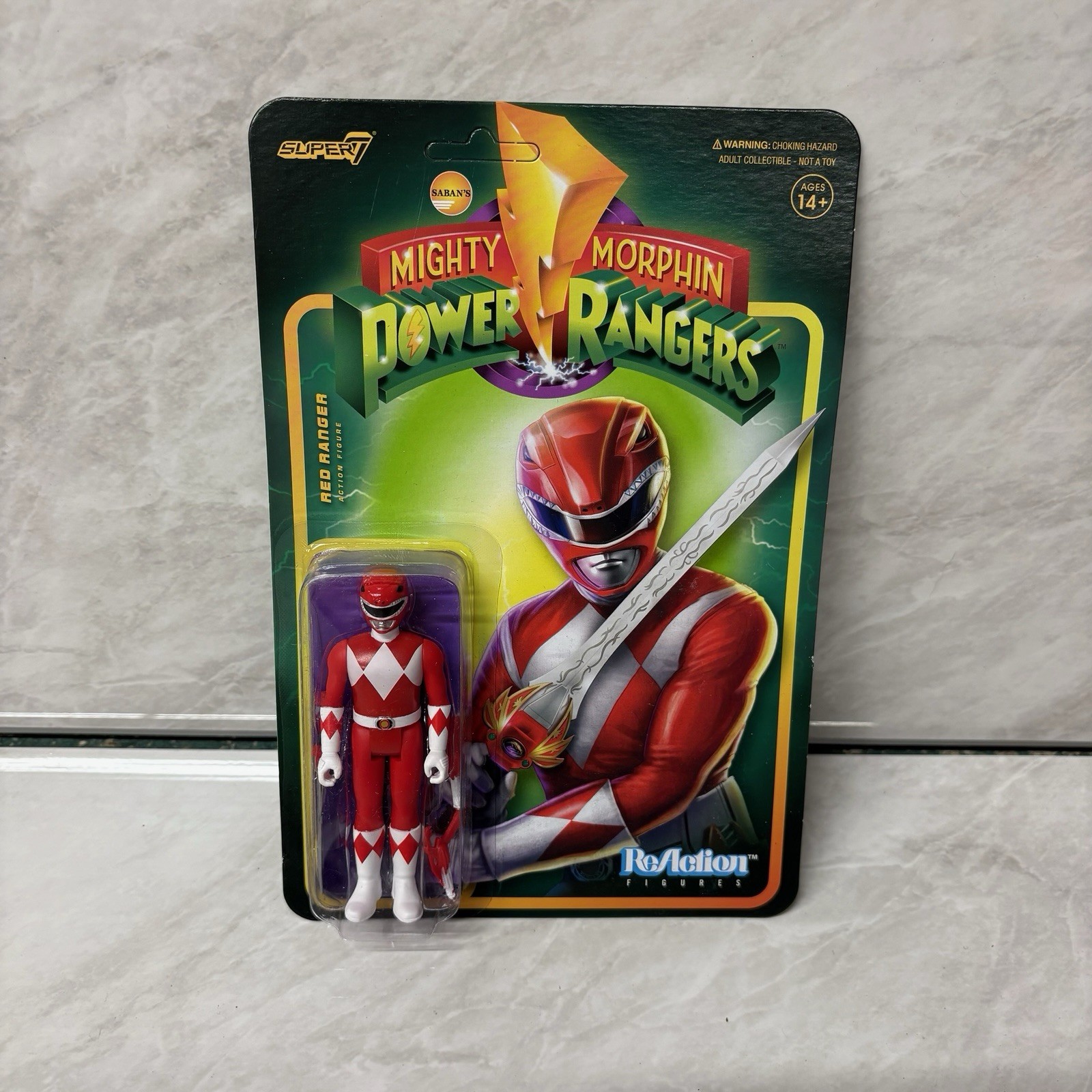 Super7 Mighty Morphin' Power Rangers ReAction Modellino Ranger Rosso