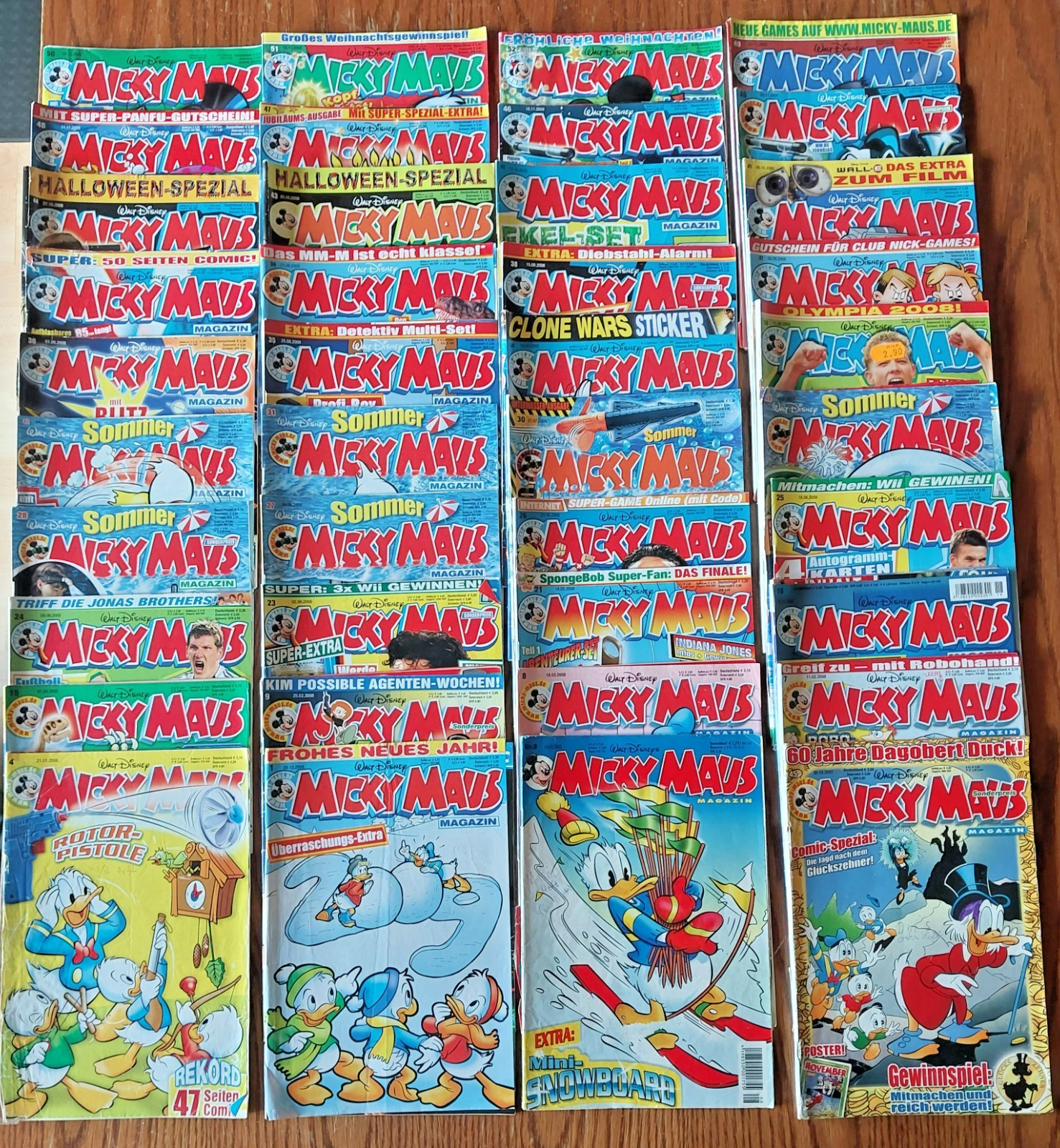 37 quaderni Topolino anno 2008 | Buone condizioni di lettura! + 2 quaderni 2002 e 2007