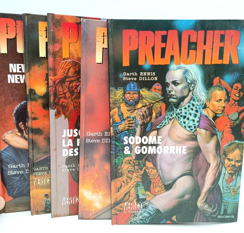 Lot 5 tomes bd comics preacher tome 1-5 vertigo français