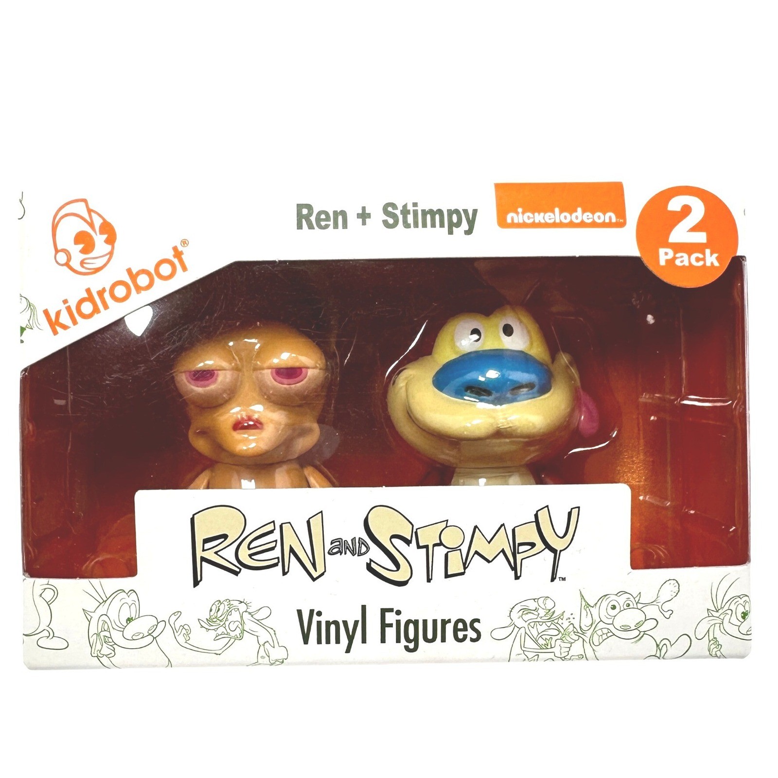 Kidrobot Nickelodeon Ren and Stimpy 2-Pack Vinyl Figures Collectible Set New