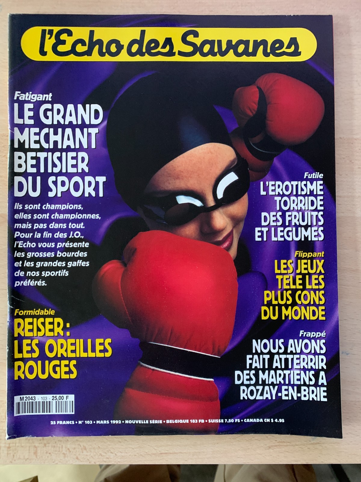 B.D Magazine "L'Echo des Savanes" n°103 de 3/1992; Les jeux tv les plus con du m