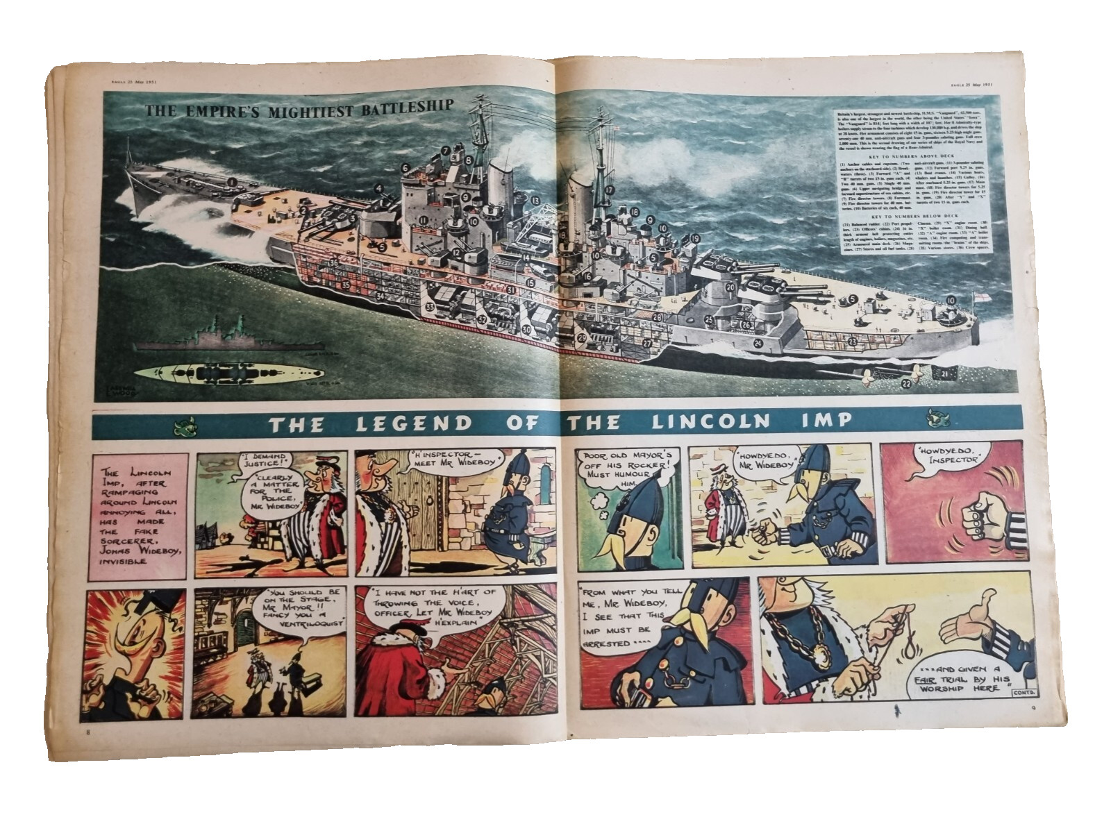 Eagle Comic Vol 2 No 7, 25th May 1951 The Empire's Mightiest Battleship