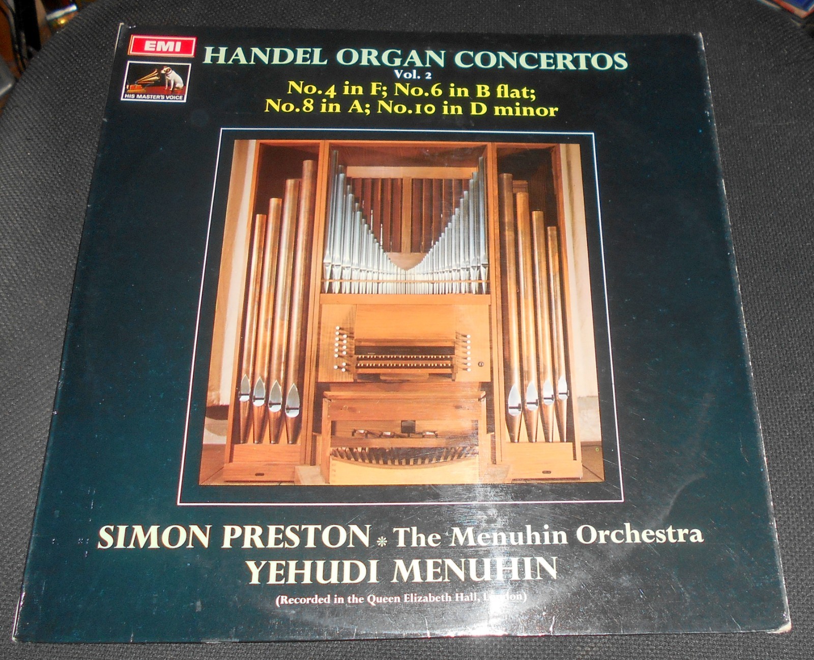 Handel Organ Concertos Nos. 4,6,8 & 10 Simon Preston Yehudi Menuhin  LP Record