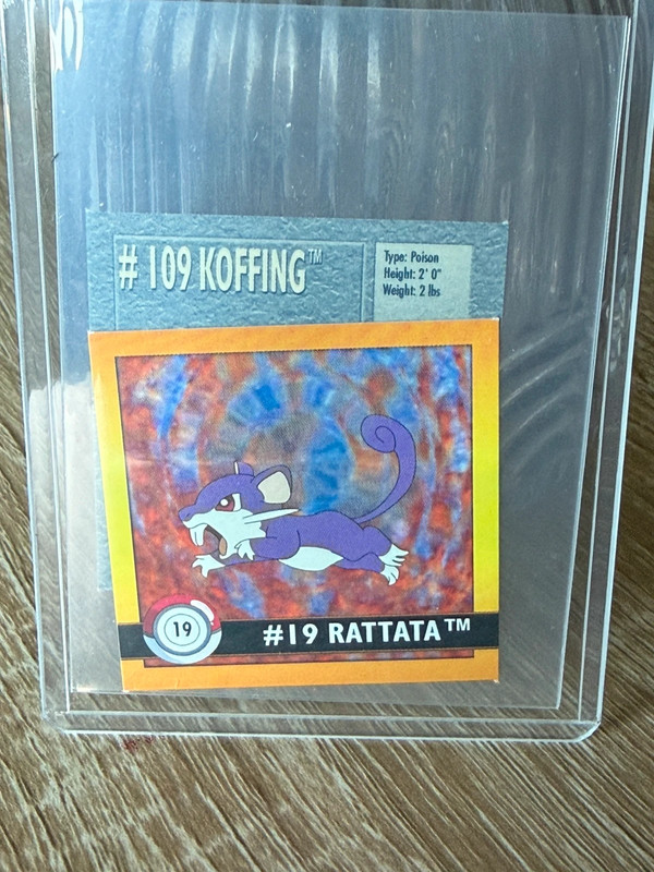 🟡 Lot 2 Stickers Pokémon Artbox 1999 🇬🇧 Rattata #19 + Koffing #109