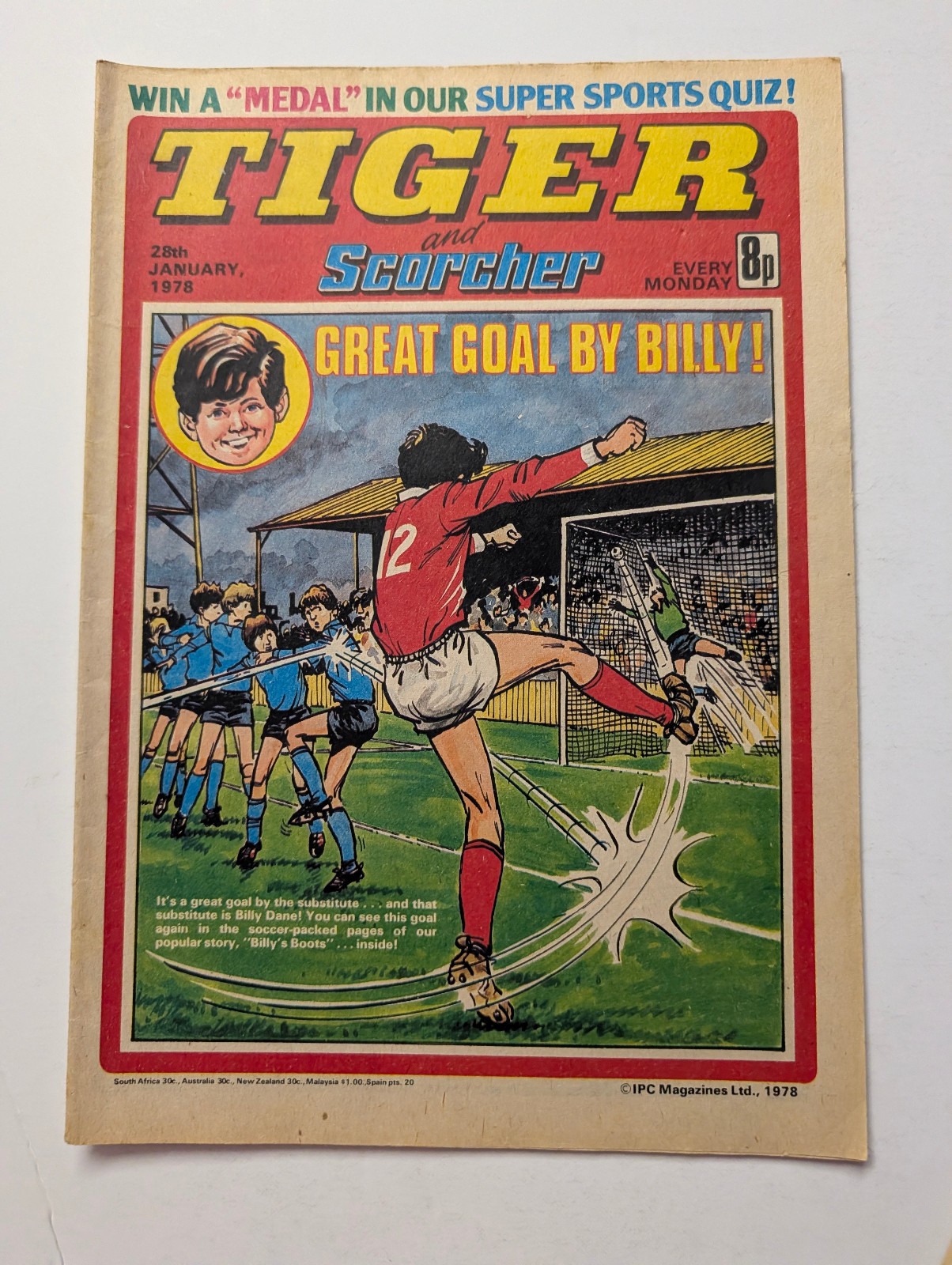 Tiger and Scorcher Comic 28th January 1978, IPC Magazines.