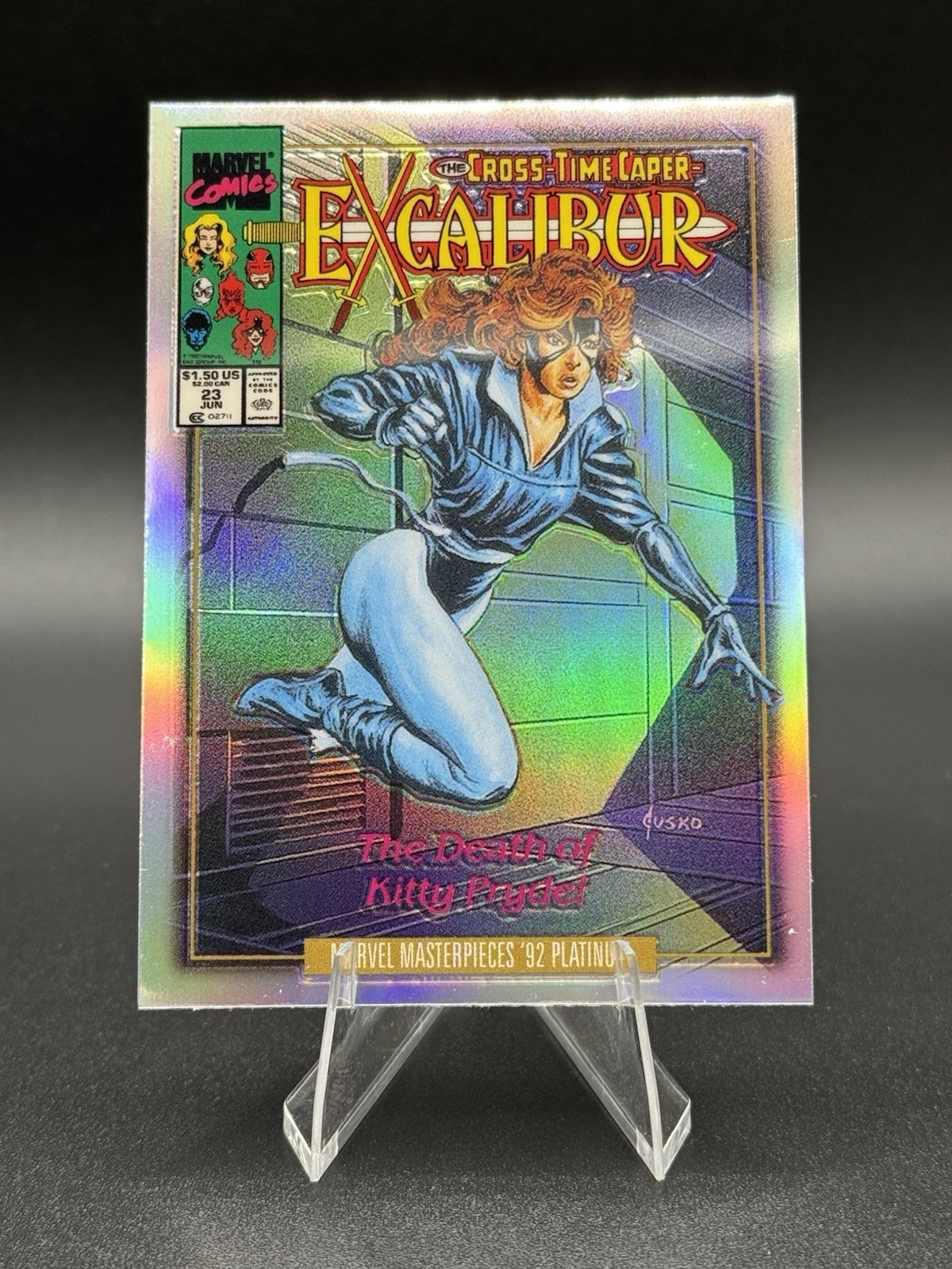 2024 Marvel Masterpieces '92 Platinum Shadowcat #75-V variante arcobaleno