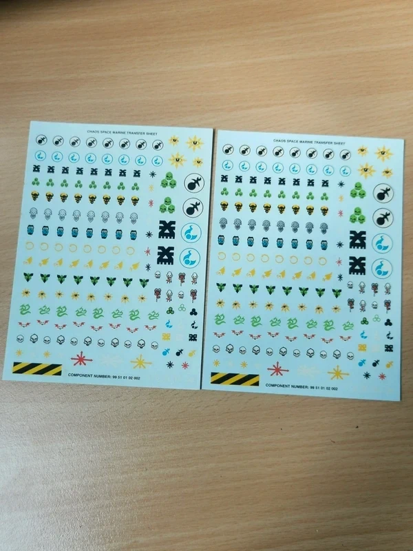 Chaos decals transfer sheet warhammer 40k