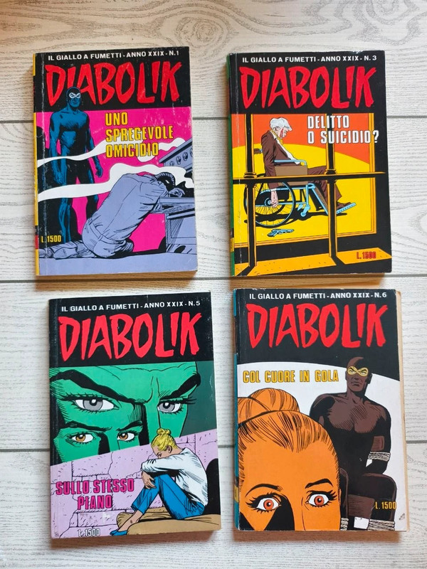 Lotto 4 fumetti Diabolik anno XXIX (1990)