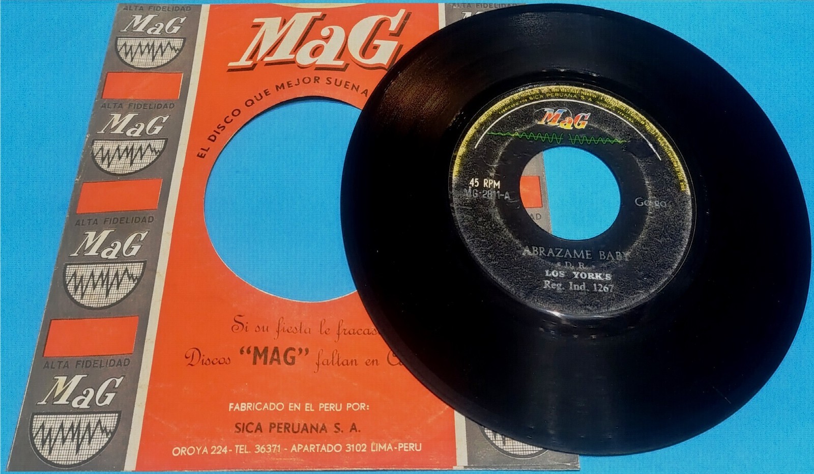 LOS YORK'S "Abrazame baby" PERU GARAGE ROCK, GARAGE PUNK, PSYCH ROCK (RECORD: VG