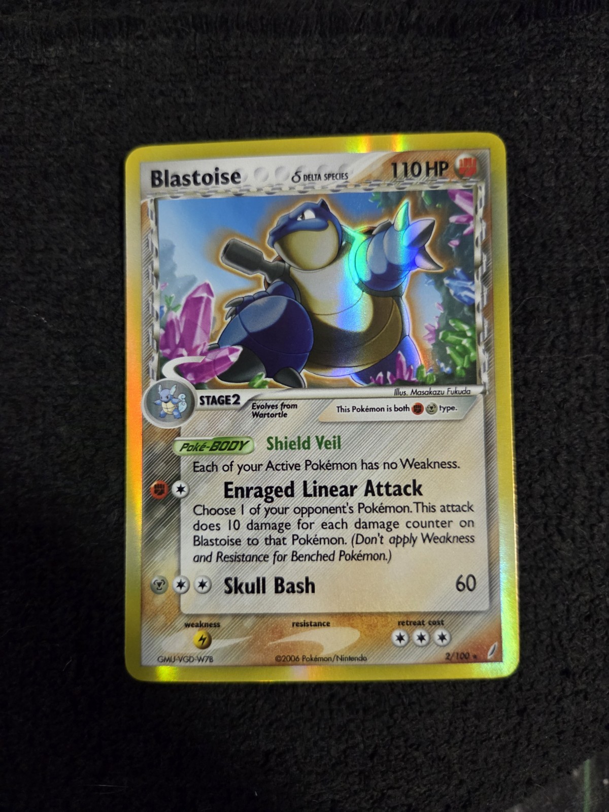 Blastoise Delta Species 2/100 EX Crystal Guardians Holo Rare Pokemon TCG LP