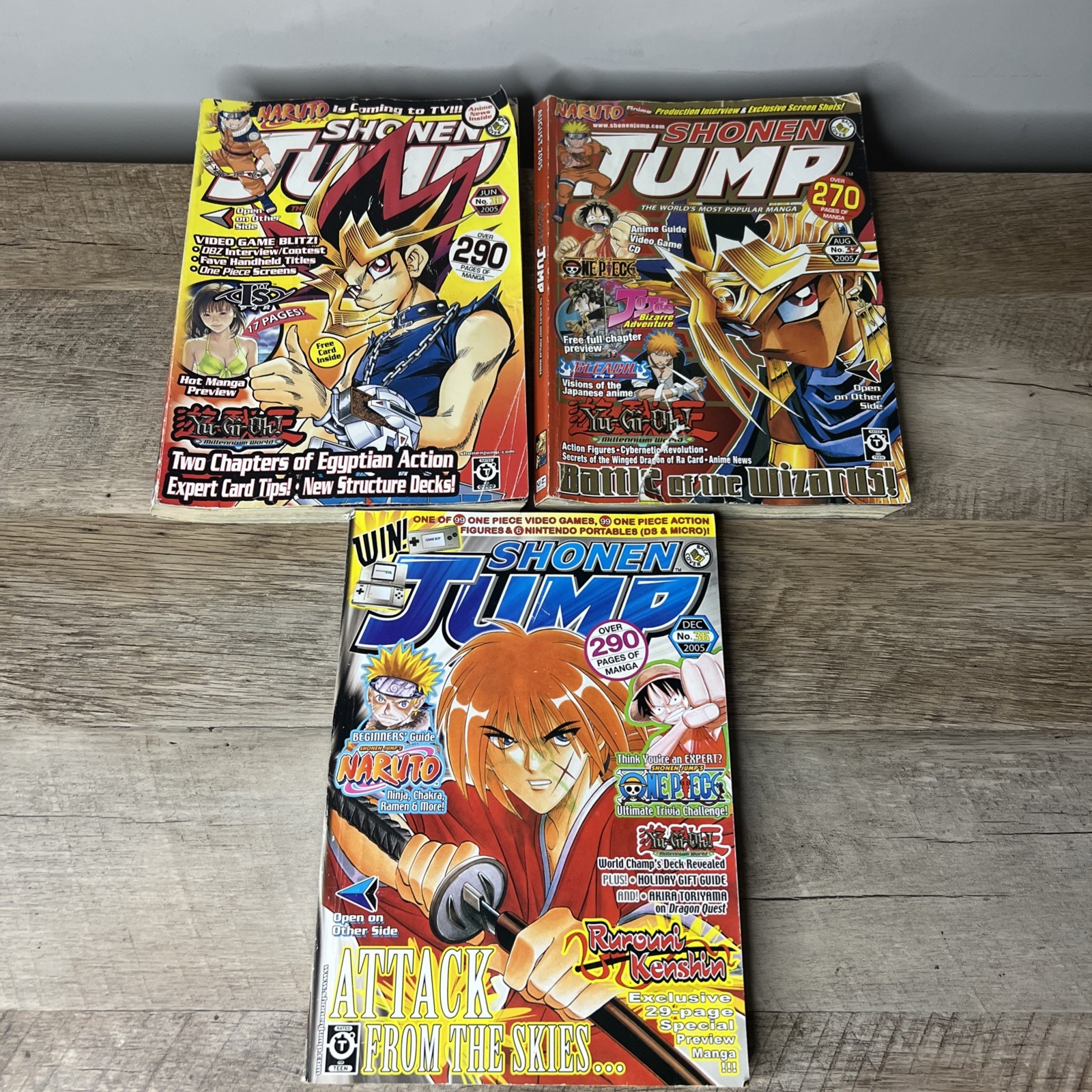 shonen jump rivista lotto di 3 2005 naruto yugioh pezzo unico dragon ball Z
