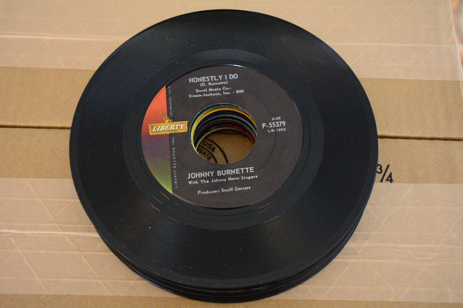 JOHNNY BURNETTE "GOD COUNTRY AND MY BABY" 45RPM 7" VINYL VG [B1-145]