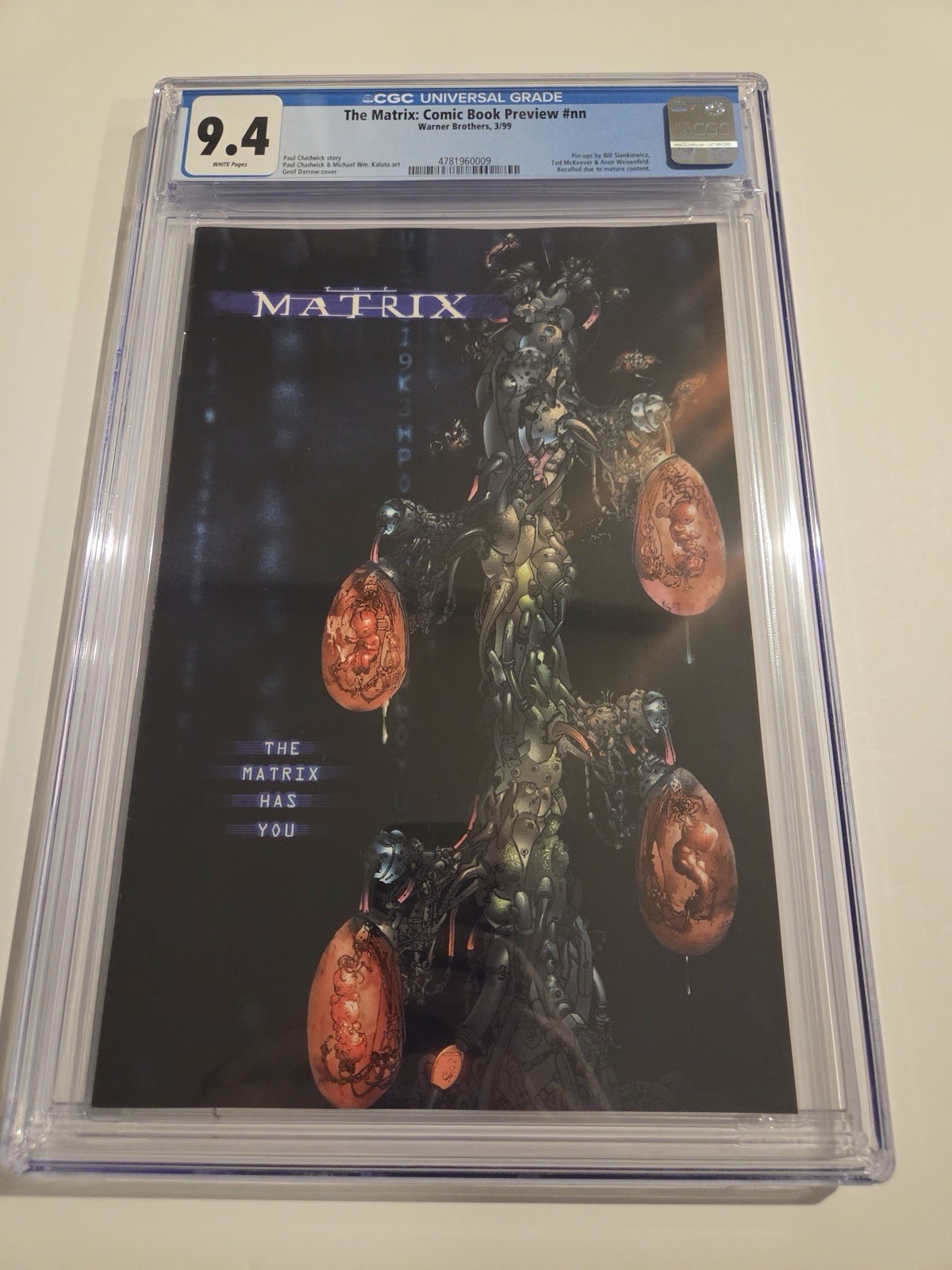 The Matrix: Anteprima Fumetto #nn CGC 9.4 Warner 1999