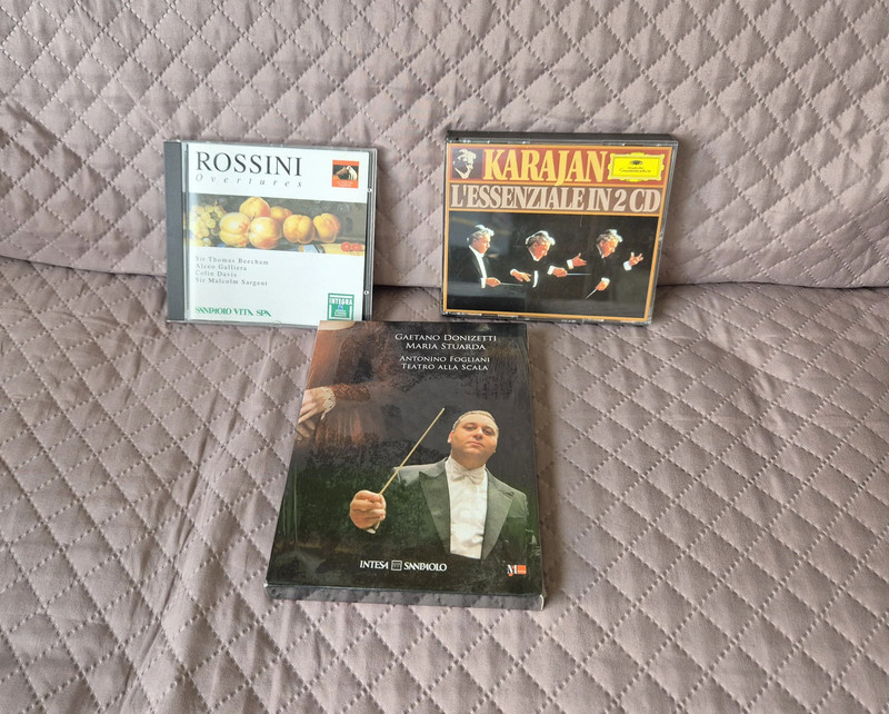 Set 3 cd e 1 dvd di musica classica Karajan, Rossini, Donizetti