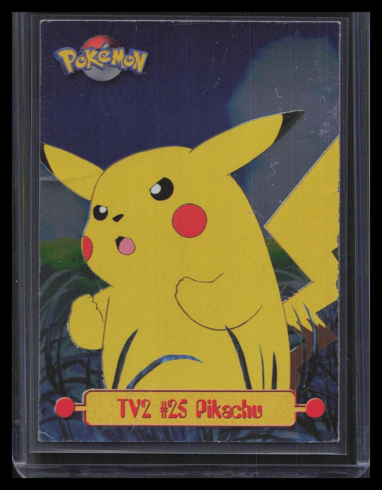 Pikachu 1999 Topps Pokemon TV Animation Edition Series 1 #TV2 Foil