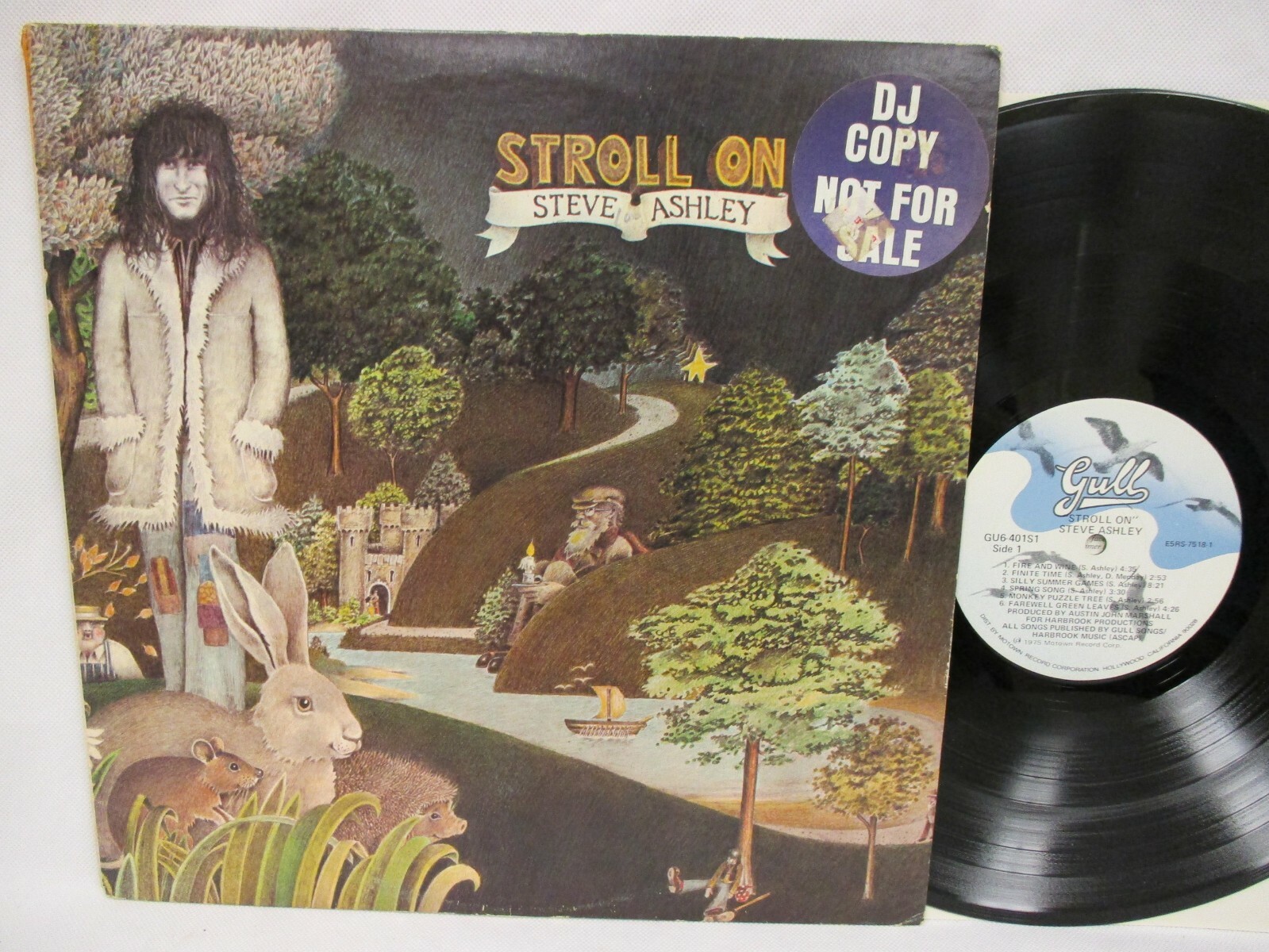 Steve Ashley Stroll On 1975 Record Folk Rock VG++ Gull GU6 401S1 Promo Sticker