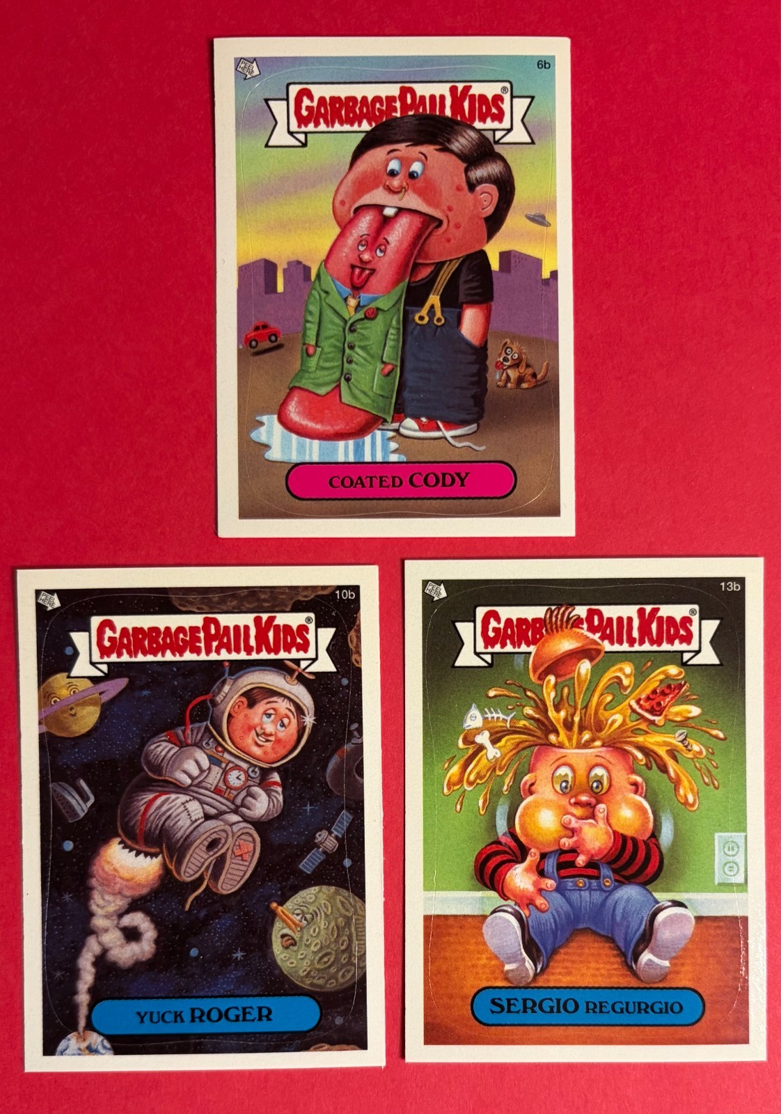 (3) diff ~ 2004 Garbage Pail Kids Series 3 Sticker Cards (Unpeeled) #6b 10b 13b