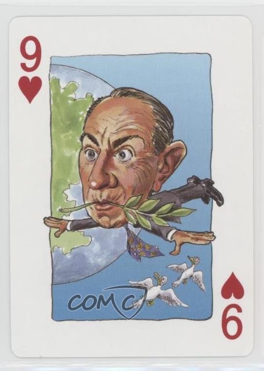 1996 Politicards Playing Cards Blue Back Warren Christopher #9H 0b6