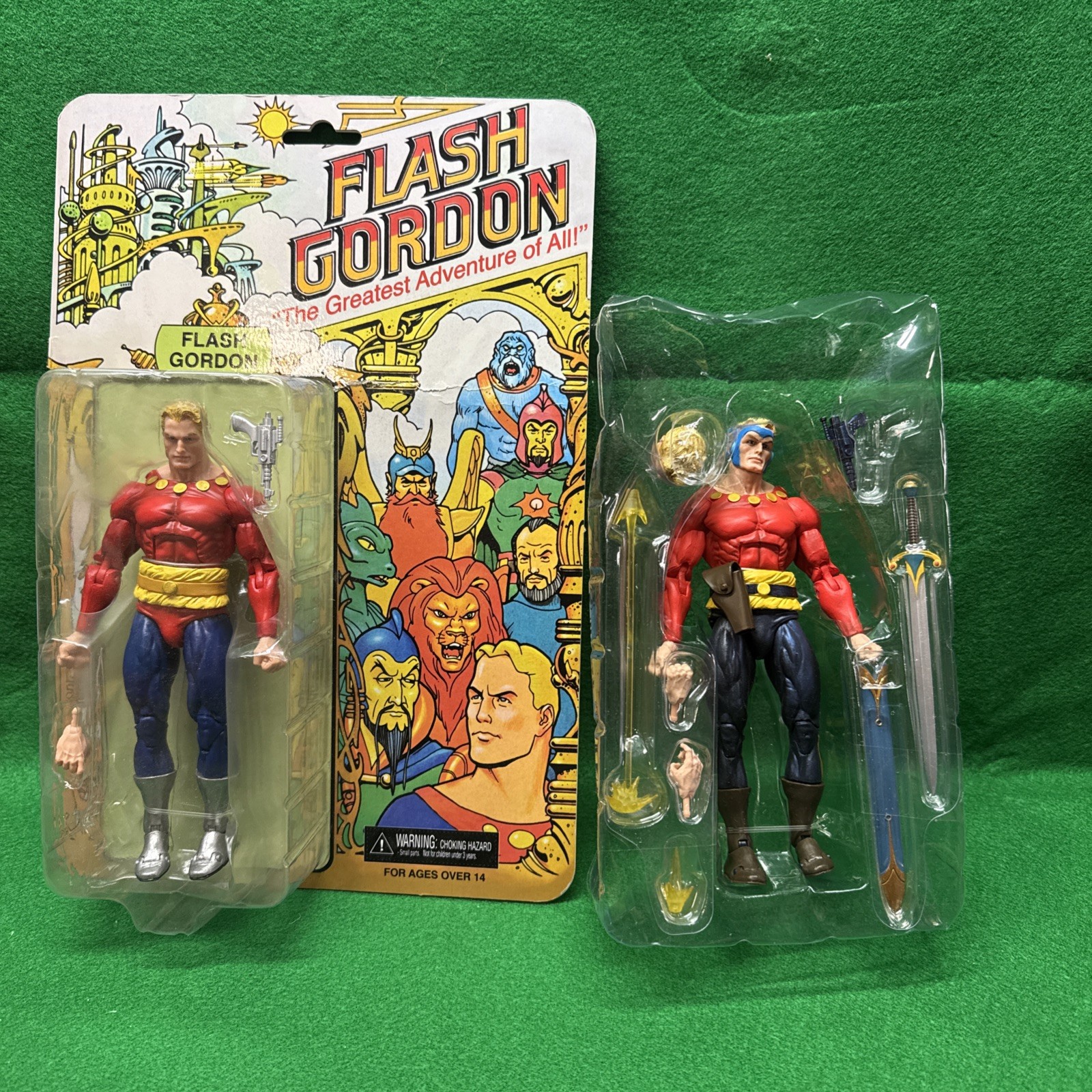 Lotto di 2 action figure FLASH GORDON cardate 8" NECA nuove scatola aperta