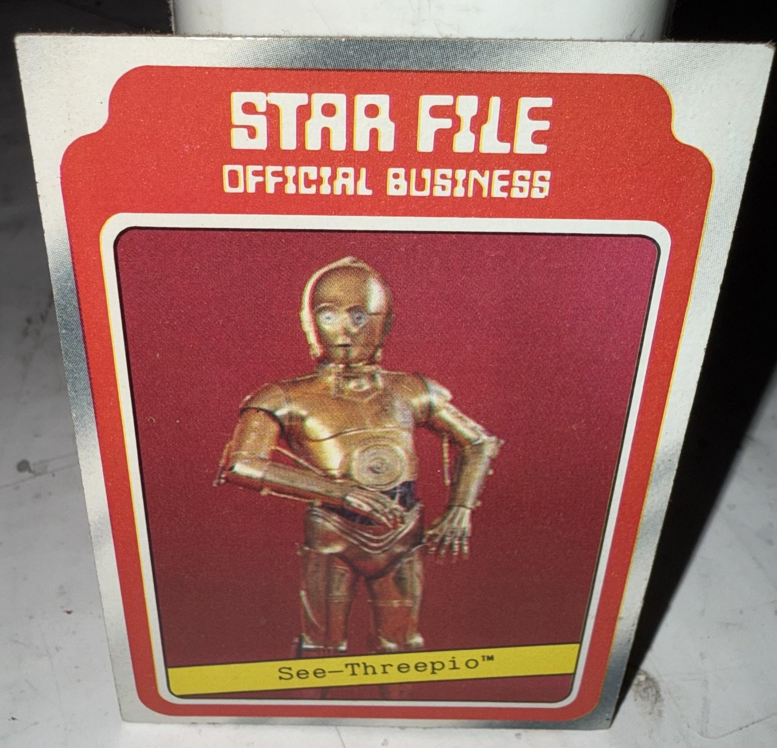 Carta Star Wars Vintage 1980 6 See-Threepio C-3PO Star File Dati Ufficiali