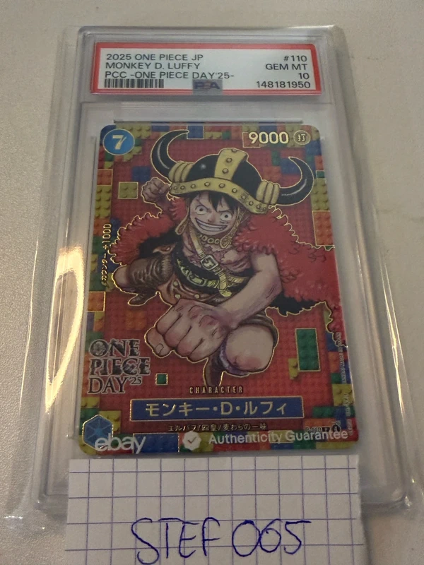 Carte One Piece PSA 10 Luffy Lego P110