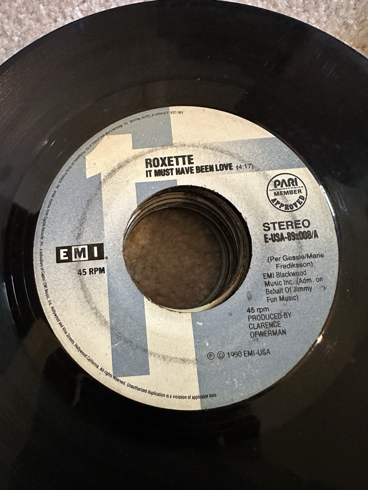 Roxette 45 rpm Philippines 7" It Must Have Been Love