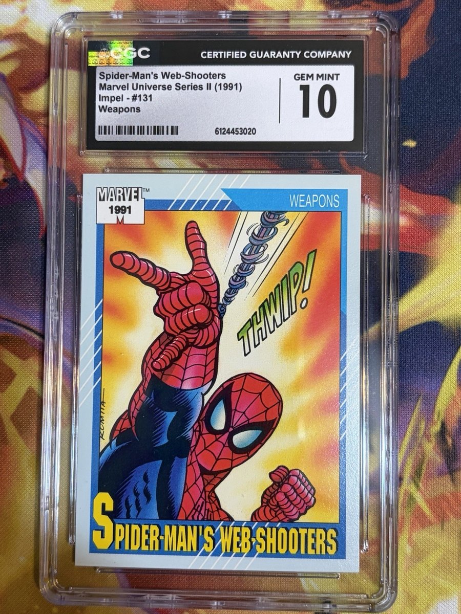 1991 MARVEL UNIVERSE SPIDER-MAN'S WEB-SHOOTERS #131 CGC 10 GEM OTTIME CONDIZIONI