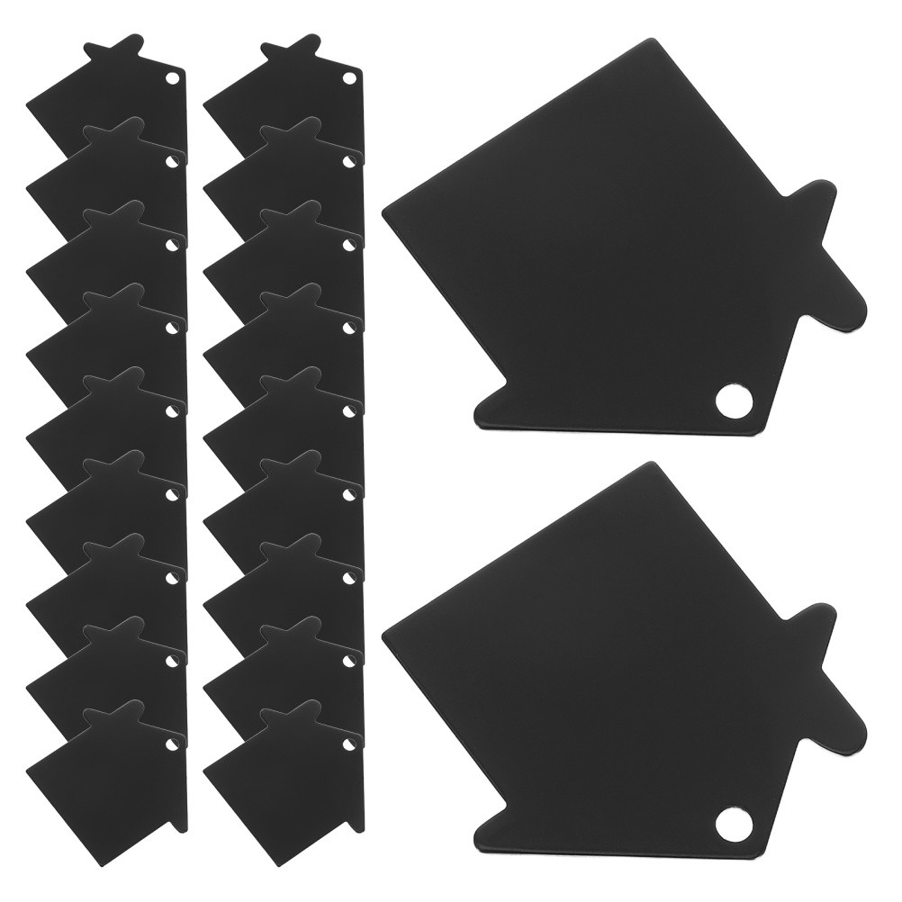 20Pcs Lightweight Black Aluminum Metal Name Tags House Shaped Engraving Blanks
