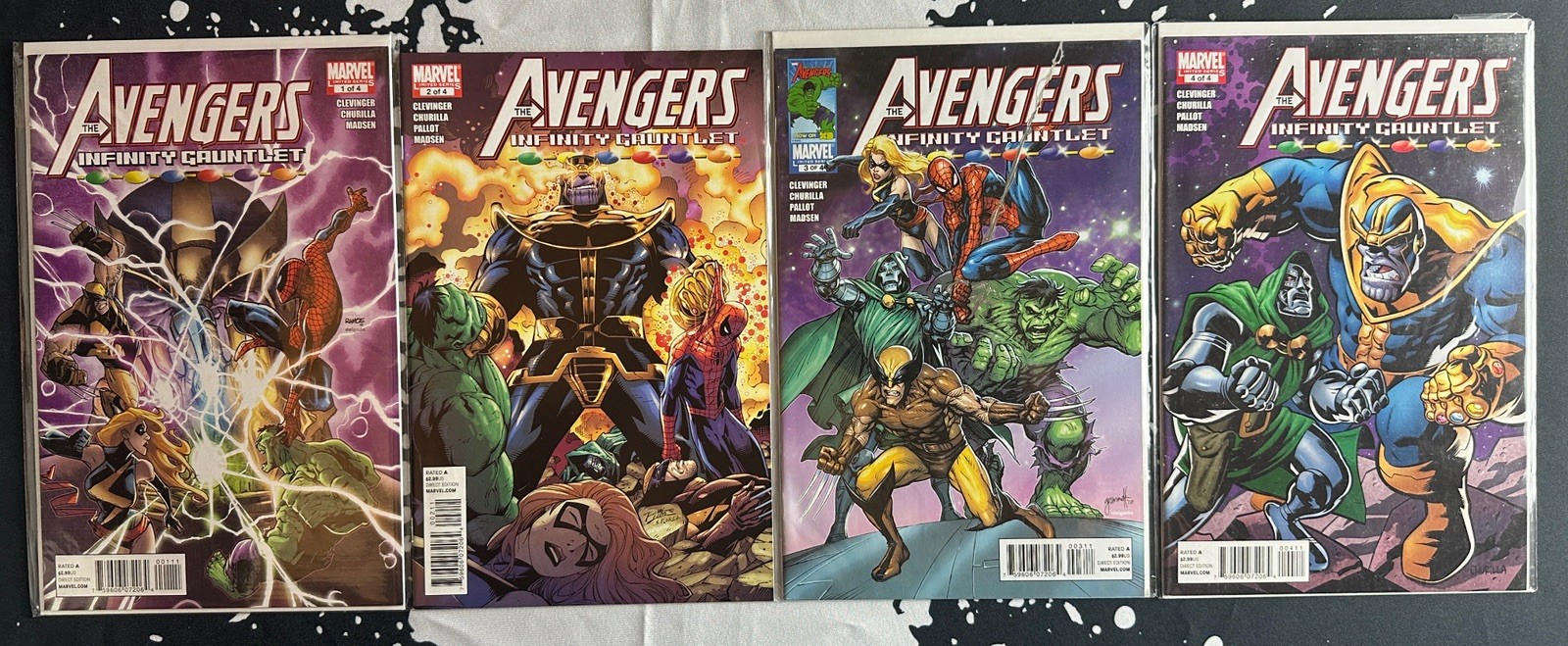 Guanto Avengers Infinity #1-4 quasi nuovo mini serie completa Marvel 2010 1 2 3 4