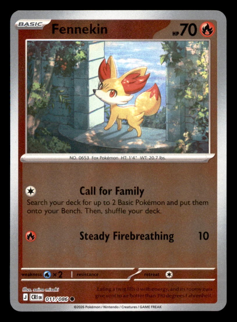 FENNEKIN 011/086 R. HOLO CHAOS RISING NM