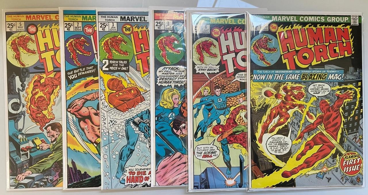 Human Torch 1974-1975 Marvel Comics Lot of 6