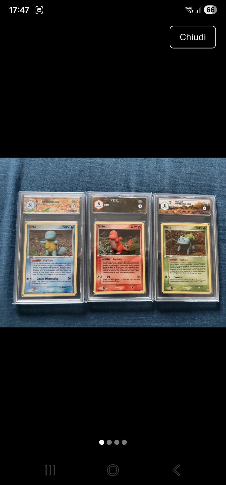 Nintendo Pokémon lotto 3 carte Ditto 20/135 Italiano 2013 gradate