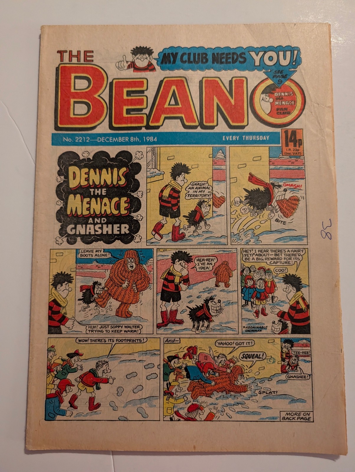 Beano Comic No 2212 December 8th 1984.