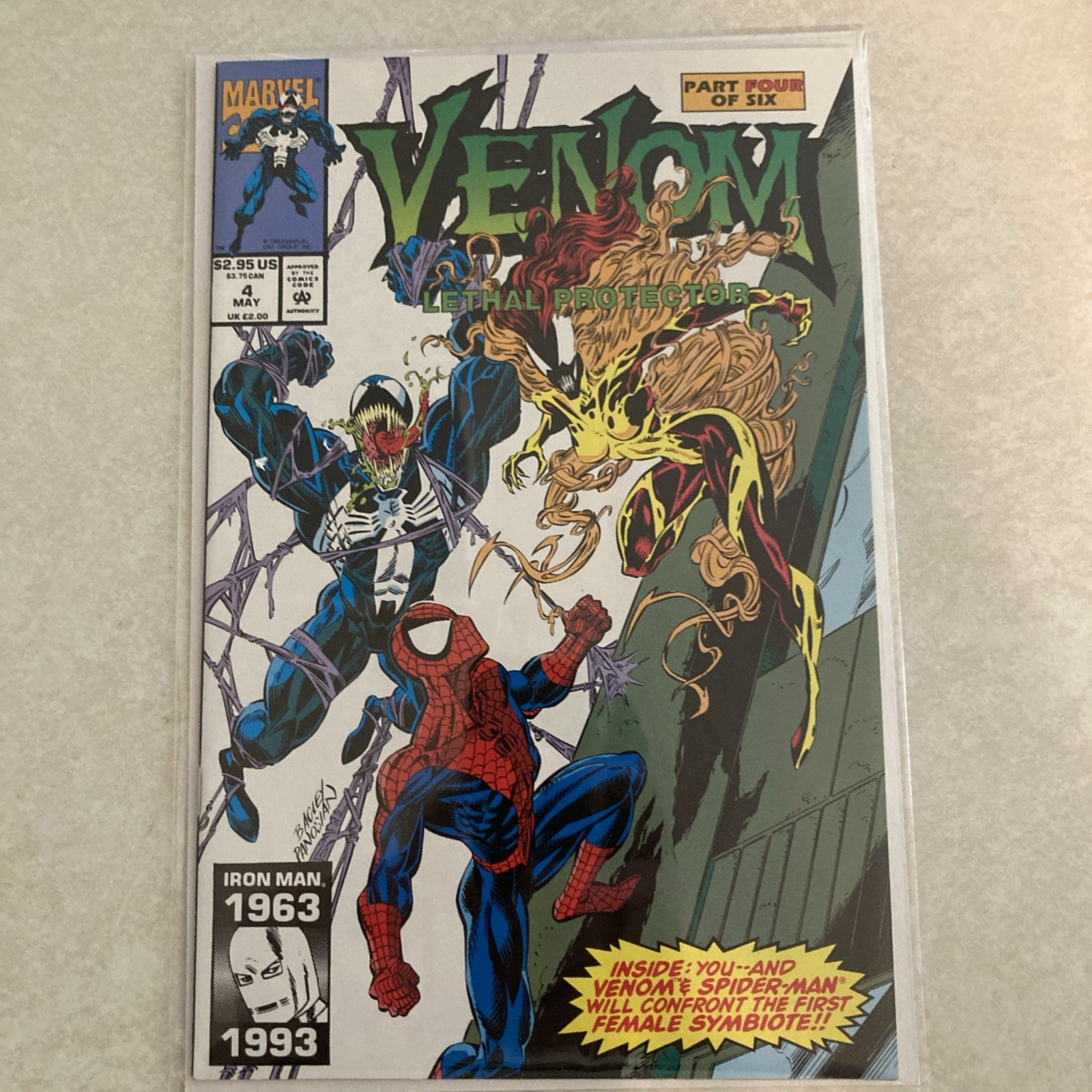 Venom #4 Lethal Protector Marvel Comic Spider-Man 1993 1° Urlo Alta Qualità!