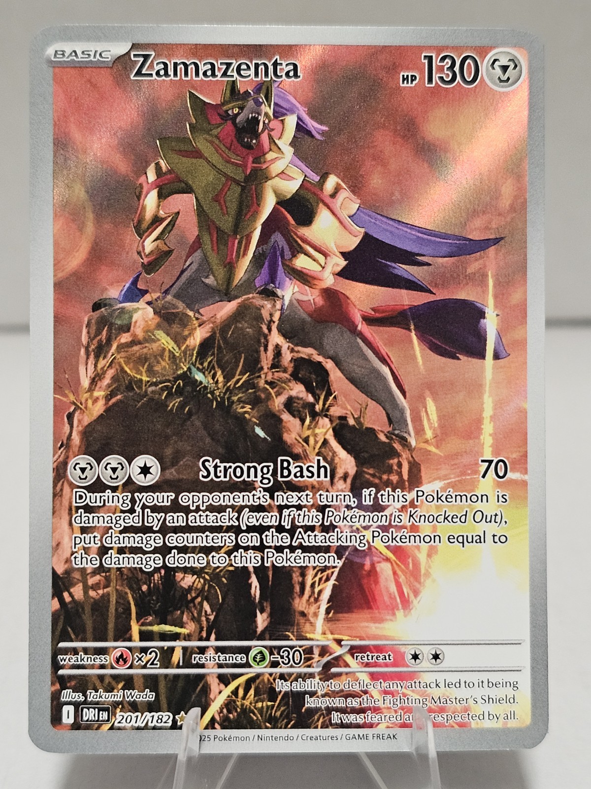 Zamazenta 201/182 Illustrazione Rara Destinazione Rivali Pokemon Holo Near Mint