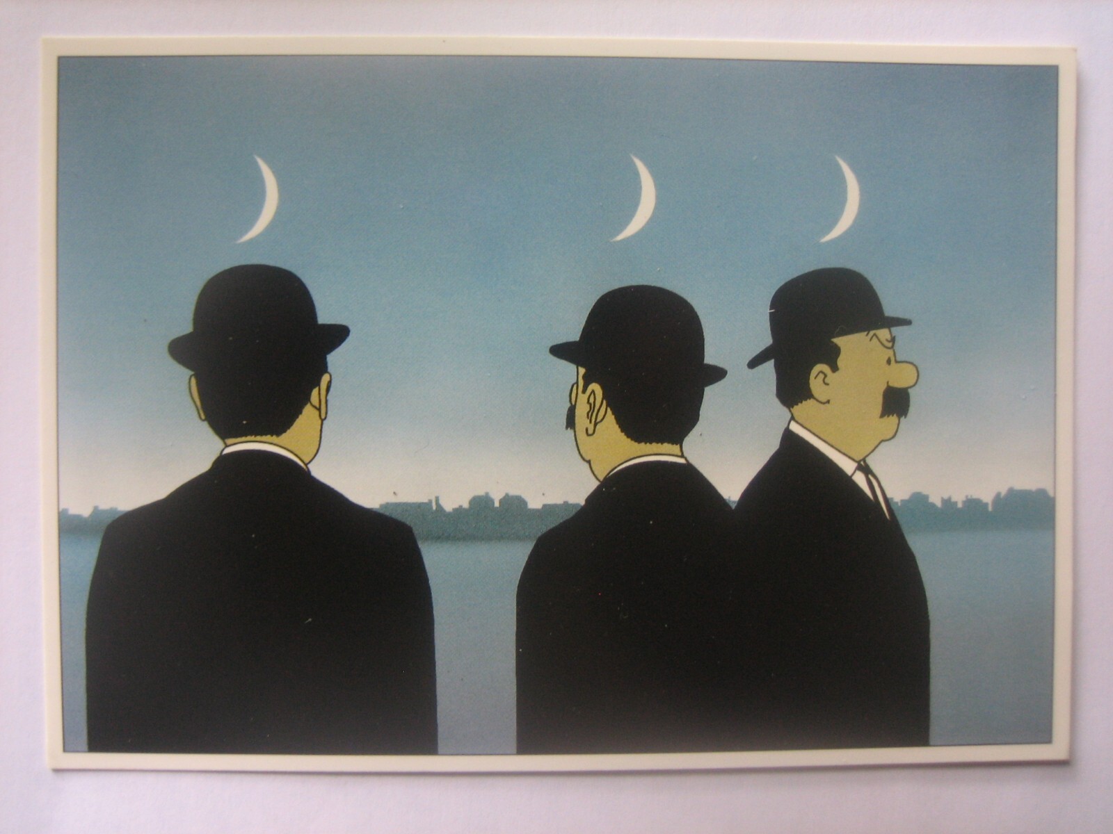 Veerkamp CP Carte Postale Tintin 1970 / Parodie Magritte 3 Dupondt / Etat neuf