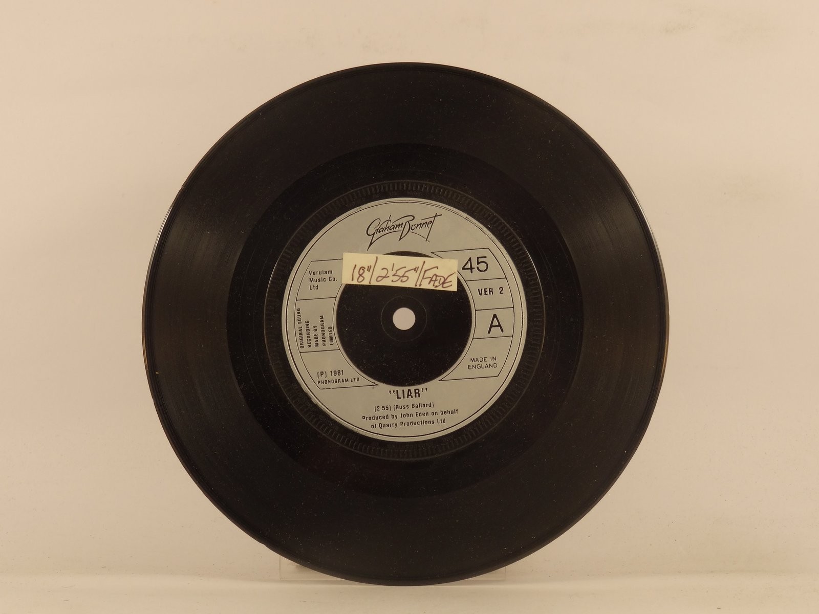 BONNET,GRAHAM LIAR (137) 7" PHONOGRAM 