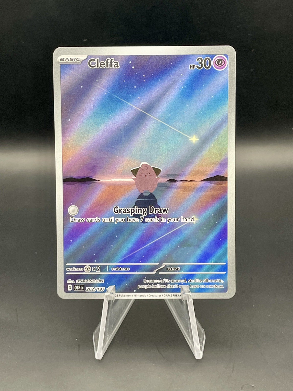 Pokémon TCG Cleffa - 202/197 SV03: Illustrazione Fiamme Ossidiana Raro quasi nuovo