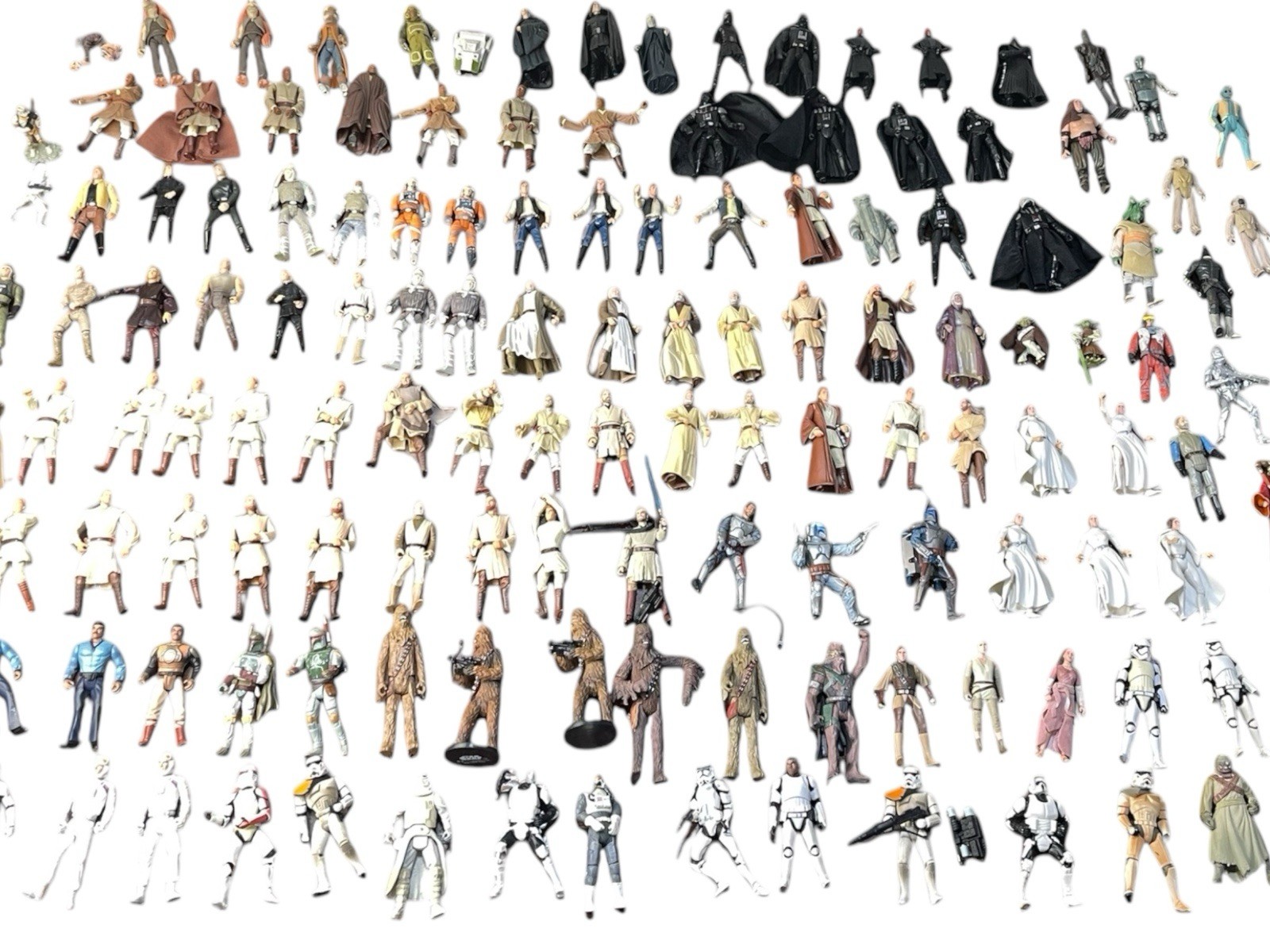 Lotto 135 + giocattoli action figure Star Wars vintage anni 90-2000 alcune moderne +extra