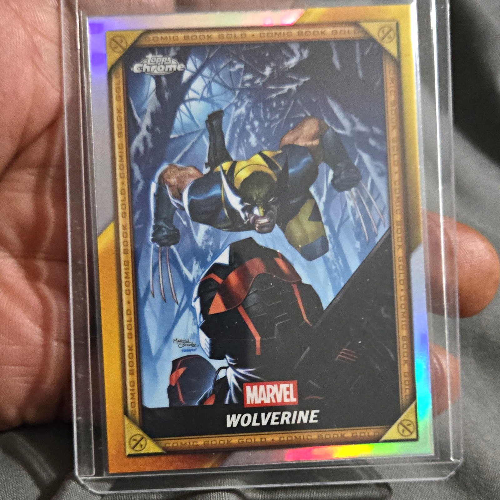 Topps 2025 Deadpool Chrome fumetto carta oro Wolverine #3 inserto Marvel