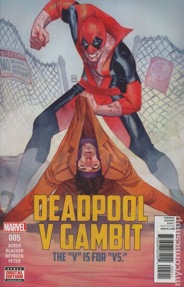 Deadpool vs. Gambit #5A Wada FN+ 6.5 2016 immagine stock