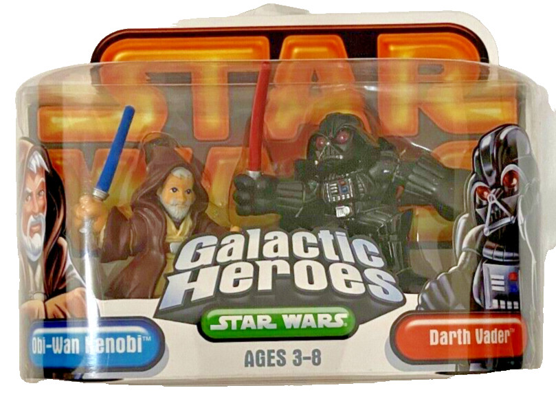 OBI-WAN KENOBI & DARTH VADER Star Wars 2005 Galactic Heroes Figures