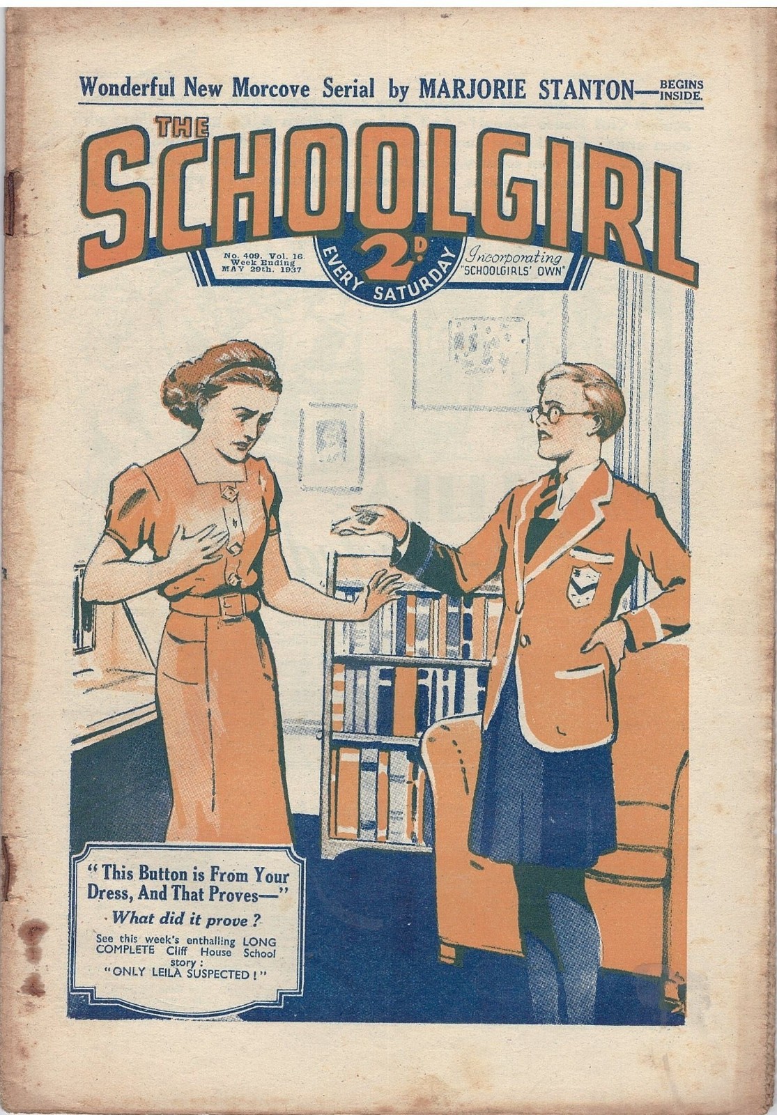 The Schoolgirl story paper comic May 29th 1937 Cliff House School Frank Richards