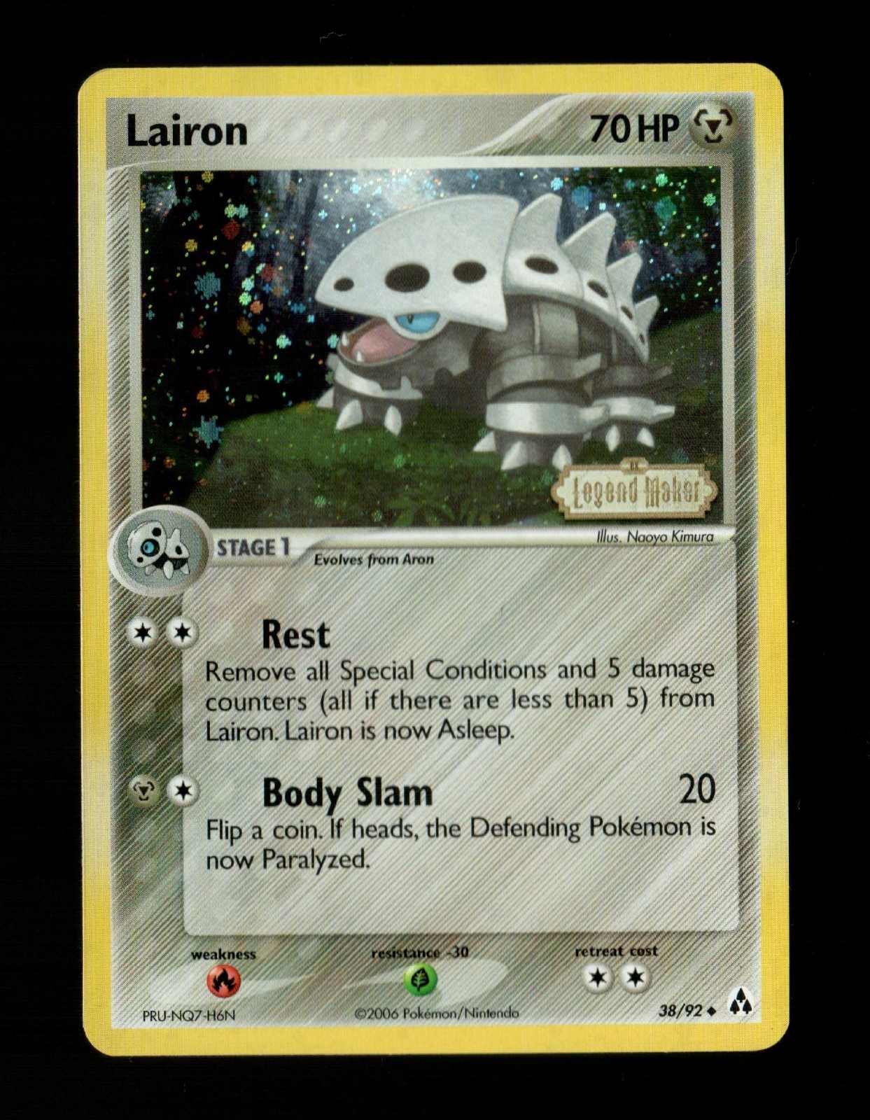 Lairon 38/92 Reverse Holo Stamped EX Legend Maker quasi nuovo-m